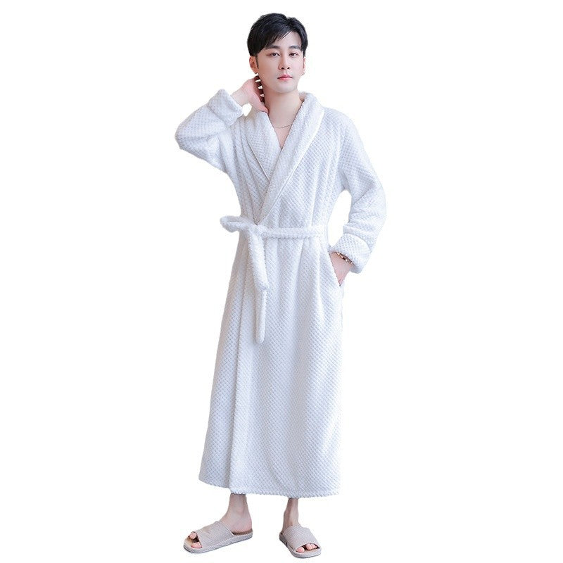 Long Bathrobe Flannel Pajamas For Couples Women's