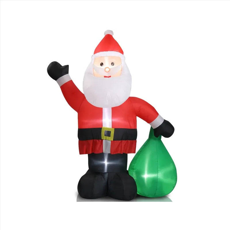 6 FT Lighted Christmas Inflatable Decoration, Inflatable Santa Claus With Large Gift Bag, Funny Blow Up Yard Decorations With Built-in LED Lights For Holiday Party Front Yard Lawn Garden Decor