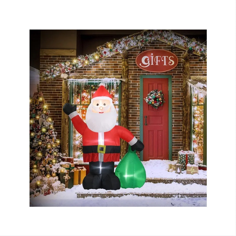 6 FT Lighted Christmas Inflatable Decoration, Inflatable Santa Claus With Large Gift Bag, Funny Blow Up Yard Decorations With Built-in LED Lights For Holiday Party Front Yard Lawn Garden Decor