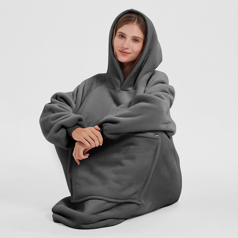 Thickened Casual Long-sleeve Zippered Blanket Loungewear