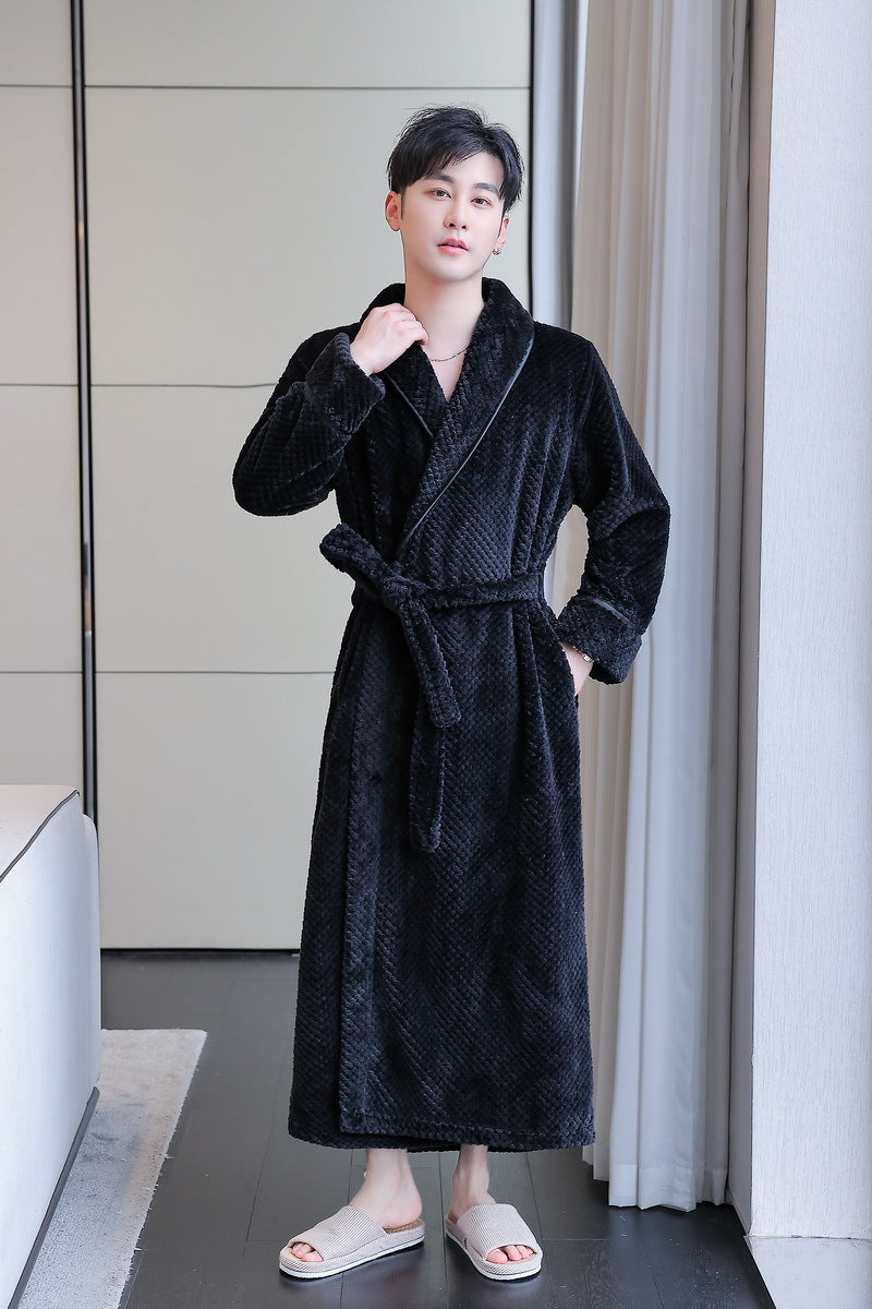 Long Bathrobe Flannel Pajamas For Couples Women's