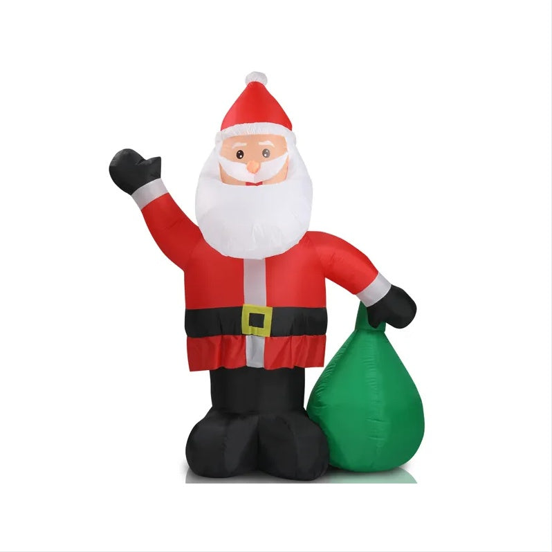 6 FT Lighted Christmas Inflatable Decoration, Inflatable Santa Claus With Large Gift Bag, Funny Blow Up Yard Decorations With Built-in LED Lights For Holiday Party Front Yard Lawn Garden Decor