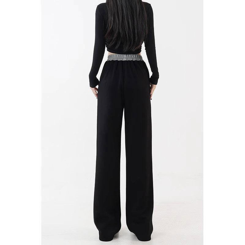 Women's AutumnWinter Fleece-Lined Loose Effortless-Style Sweatpants With A Slimming Effect For Pear-Shaped Figures