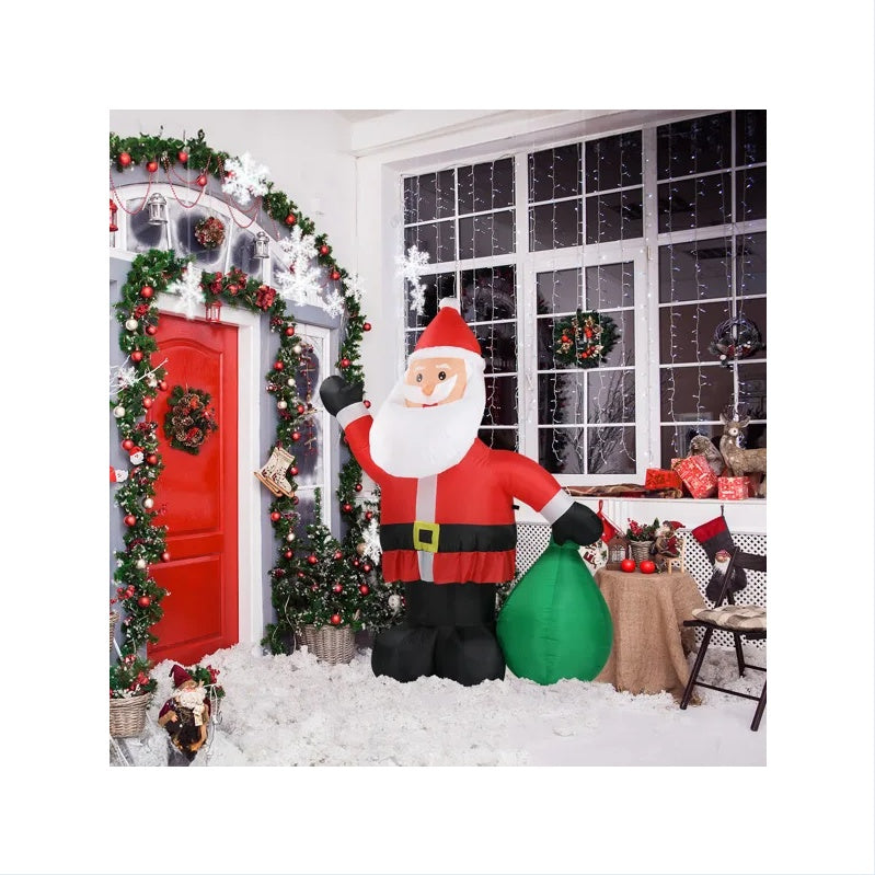6 FT Lighted Christmas Inflatable Decoration, Inflatable Santa Claus With Large Gift Bag, Funny Blow Up Yard Decorations With Built-in LED Lights For Holiday Party Front Yard Lawn Garden Decor