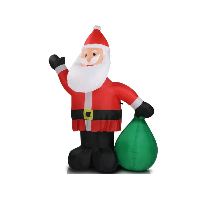 6 FT Lighted Christmas Inflatable Decoration, Inflatable Santa Claus With Large Gift Bag, Funny Blow Up Yard Decorations With Built-in LED Lights For Holiday Party Front Yard Lawn Garden Decor