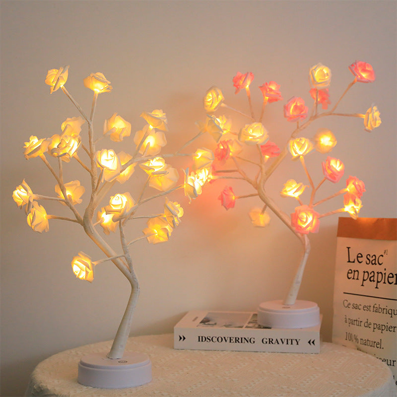 New LED Rose Tree Lamp Touch Screen Small Desk Lamp